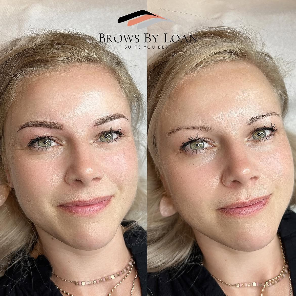 Ombré Brows Vorher Nachher Transformation – Brows by Loan Leipzig